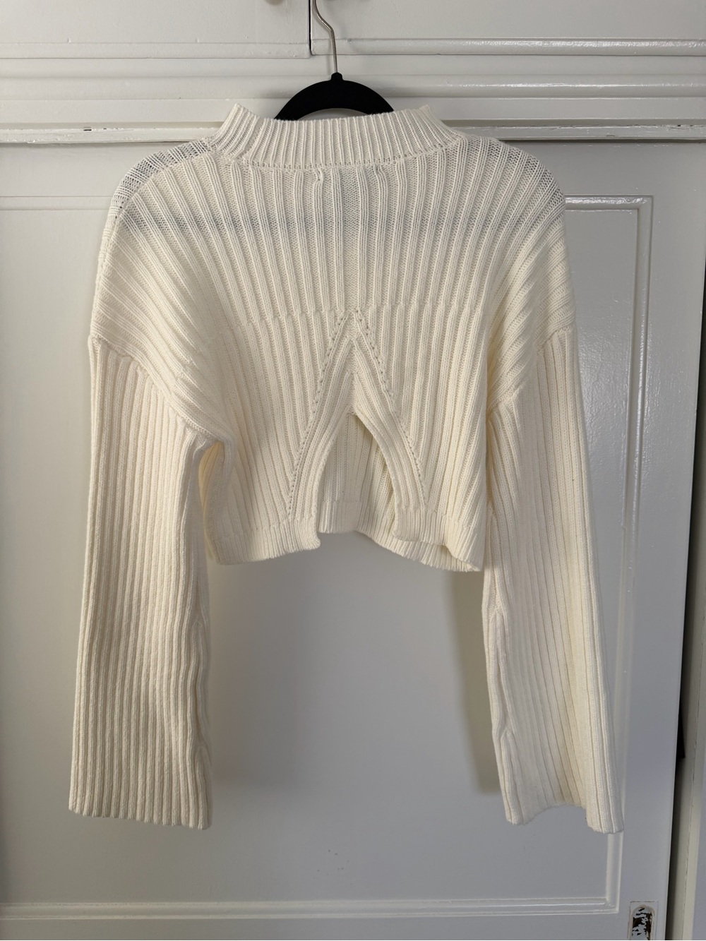 Cropped Rib-Knit Sweater - Cream - Picture 2 of 2